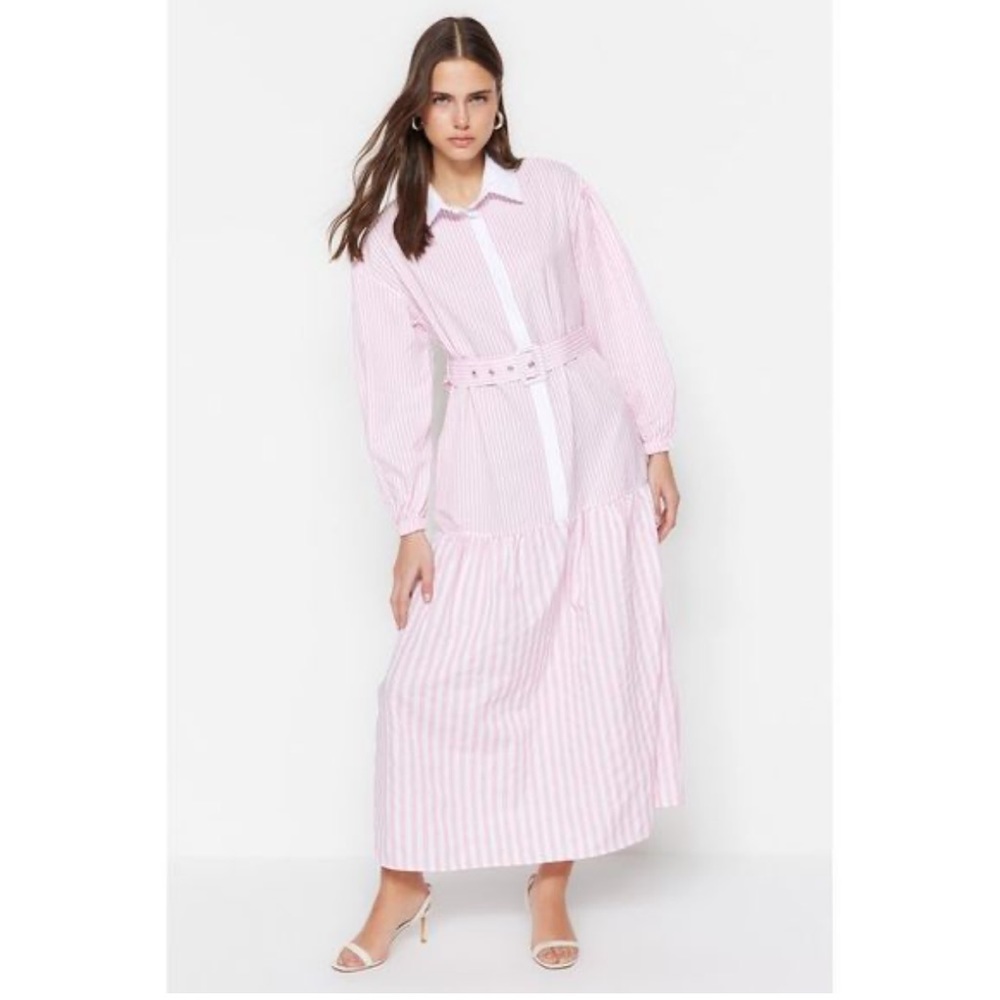 Pink and white dress
